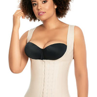 F2027D BEIGE/NEGRO FAJA CHALECO DE LÁTEX TALLE LARGO