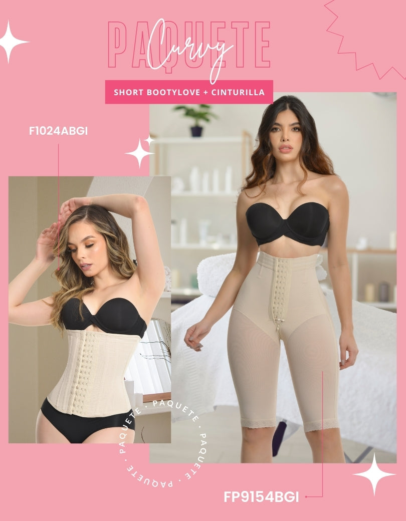 PAQUETE CURVY SHORT BOOTYLOVE + CINTURILLA