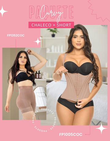 PAQUETE CURVY CHALECO ULTRACINTURA + SHORT INVISIBLE COCOA